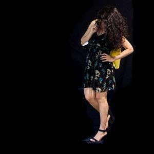 Black floral flowy dress